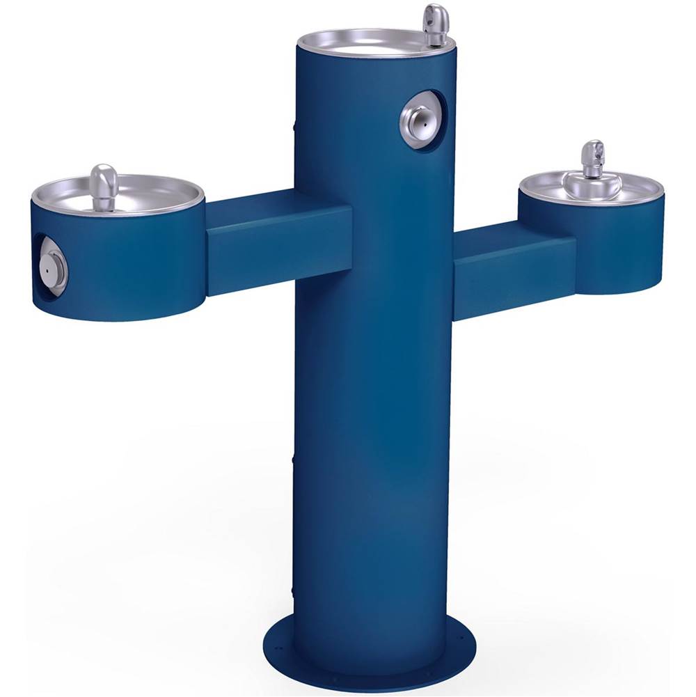 Elkay Outdoor Fountain Tri-Level Pedestal Non-Filtered, Non-Refrigerated Blue