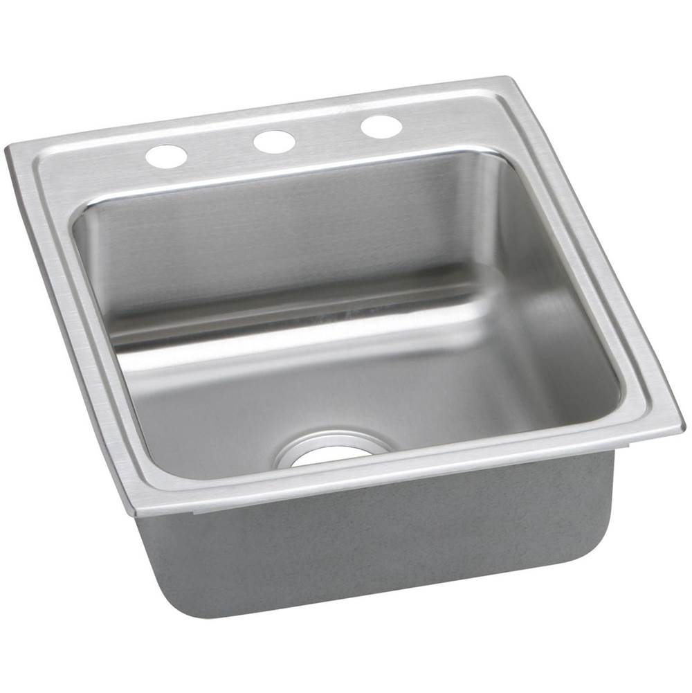 Elkay Lustertone Classic Stainless Steel 19-1/2'' x 22'' x 5'', 1-Hole Single Bowl Drop-in ADA Sink with Quick-clip