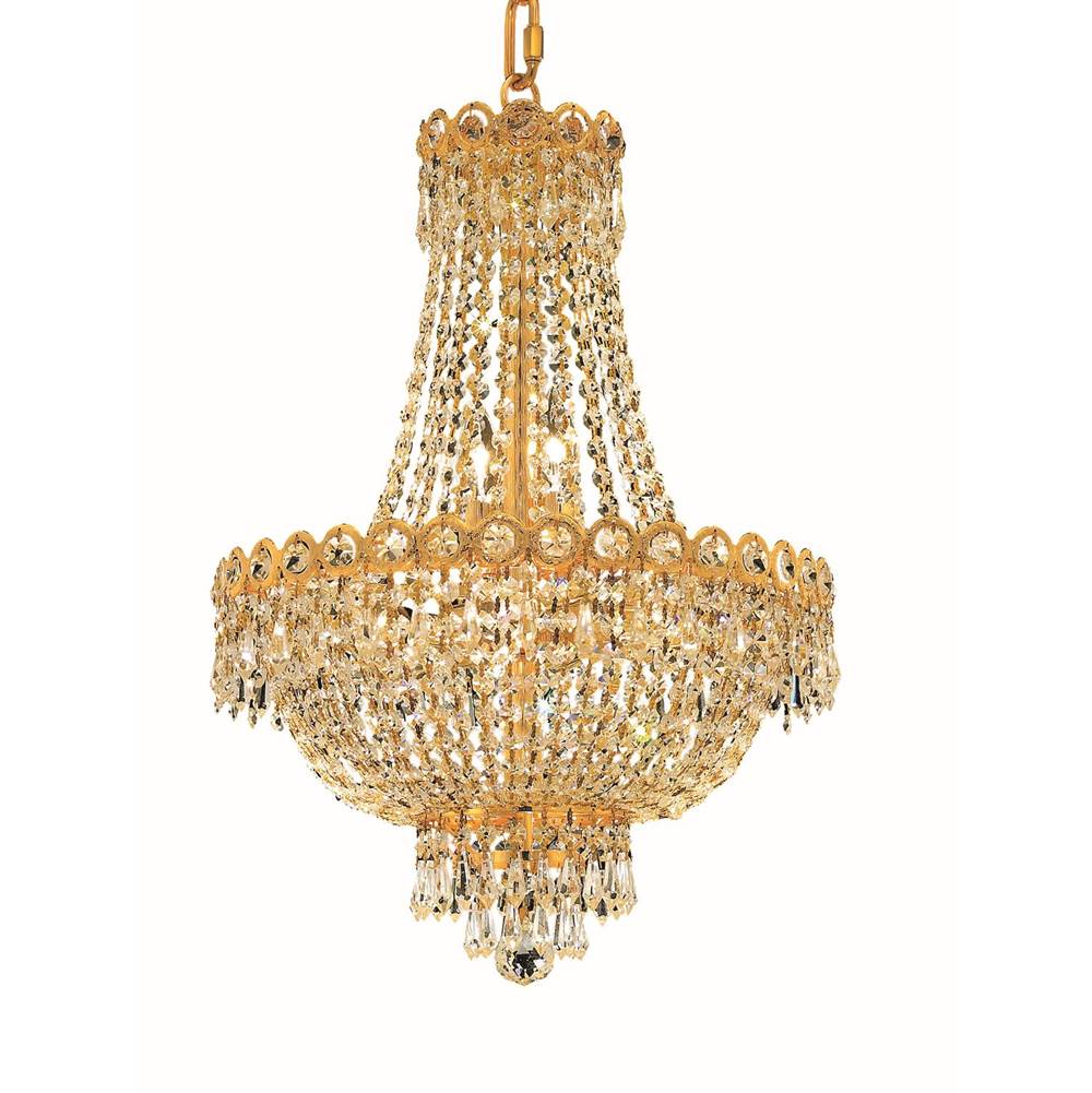 Elegant Lighting Century 8 Light Gold Pendant Clear Royal Cut Crystal