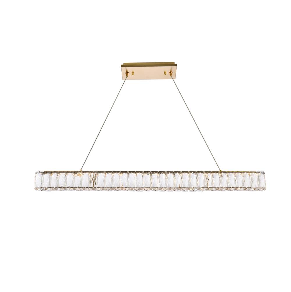 Elegant Lighting Monroe 38 Inch Led Linear Pendant In Gold