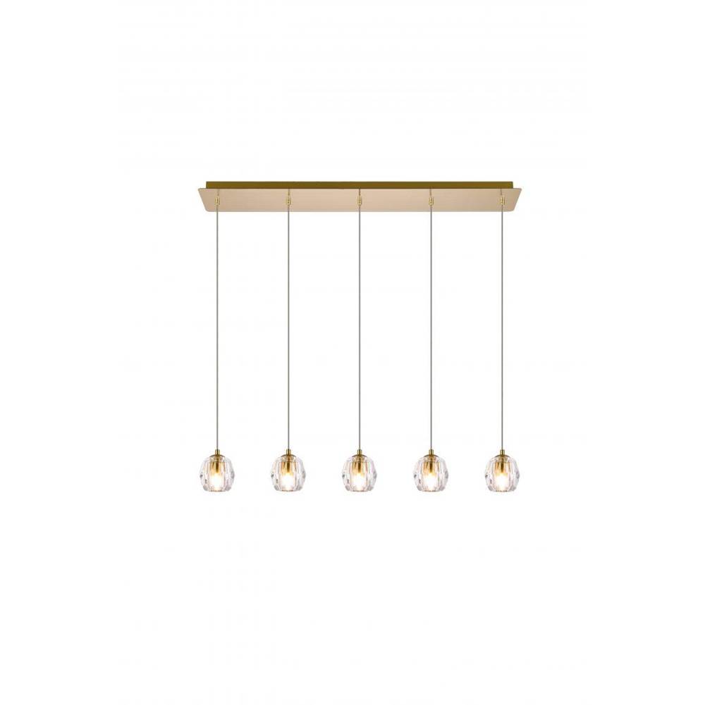 Elegant Lighting Eren 5 lights Gold pendant