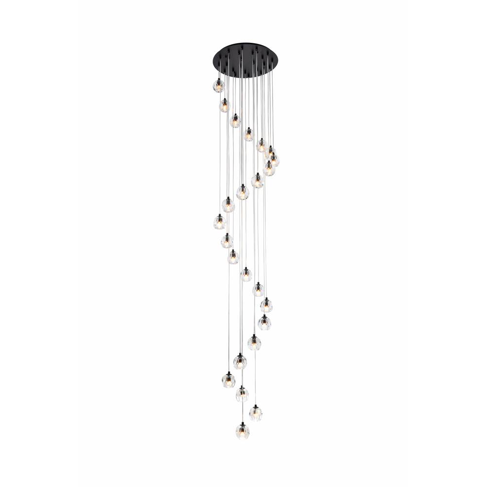 Elegant Lighting Eren 24 lights black pendant