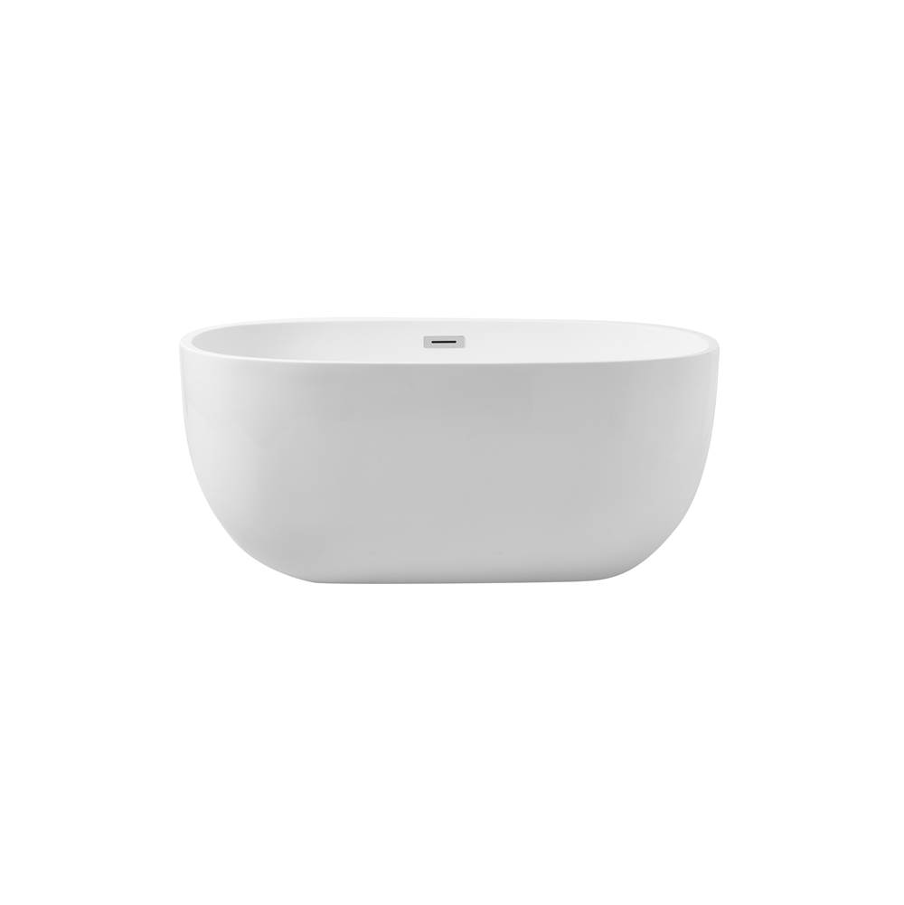 Elegant Lighting Allegra 54 Inch Soaking Roll Top Bathtub In Glossy White
