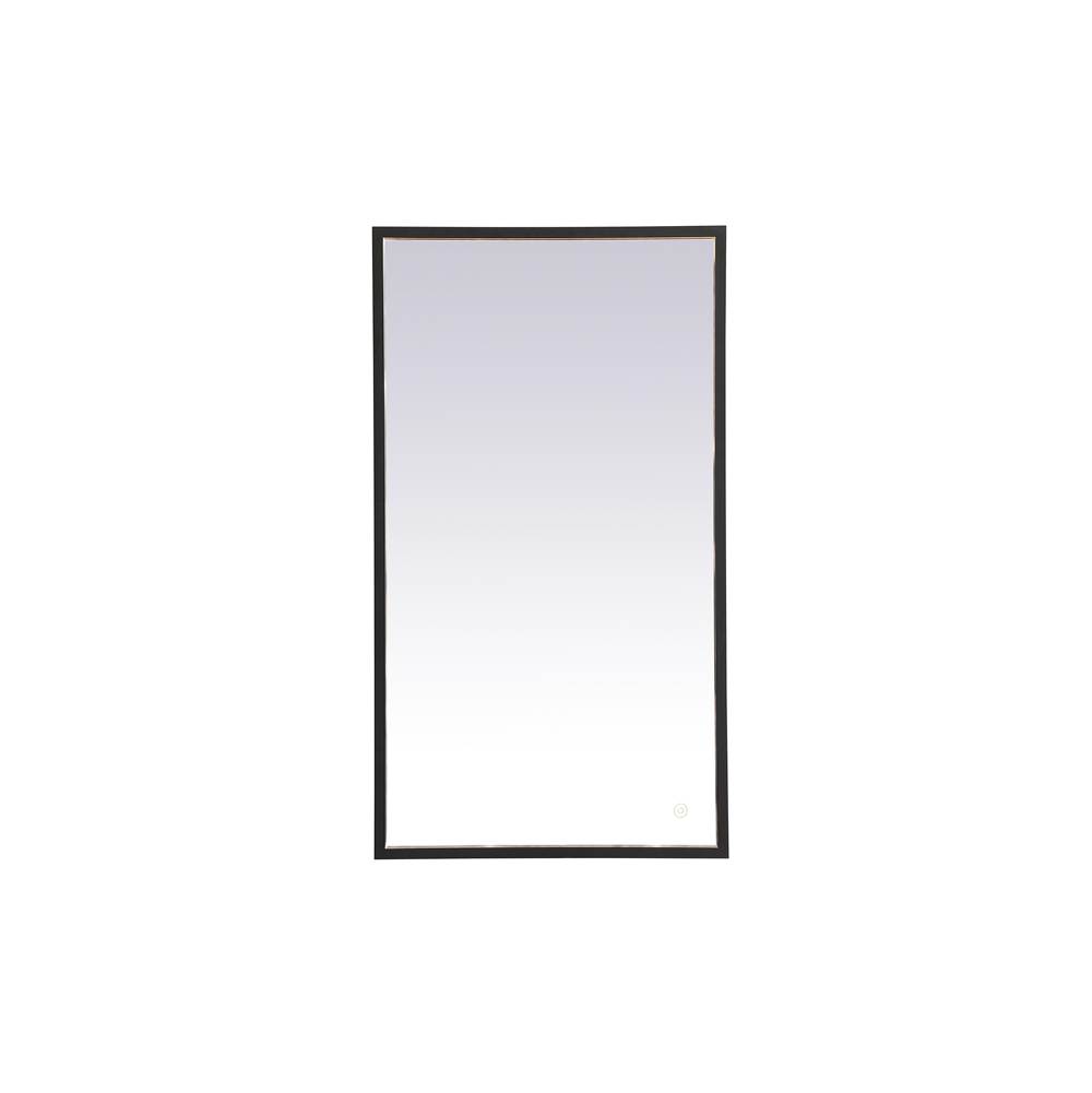 Elegant Lighting Pier 20X36 Inch Led Mirror With Adjustable Color Temperature 3000K/4200K/6400K In Black