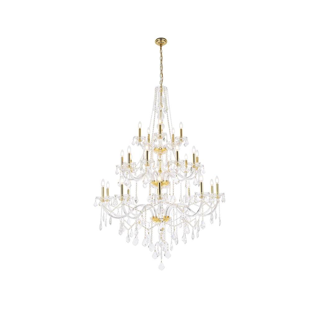 Elegant Lighting Verona 25 light Gold Chandelier Clear Royal Cut Crystal
