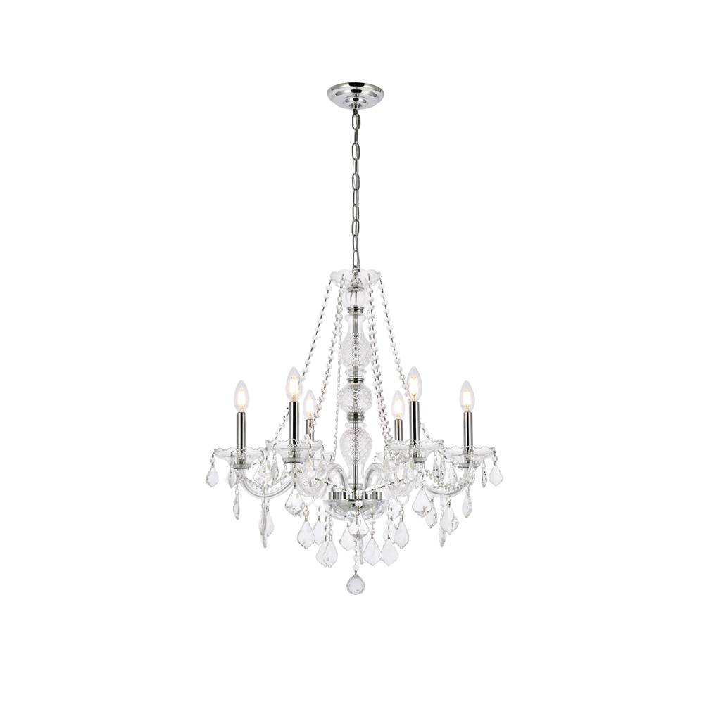 Elegant Lighting Verona 6 light Chrome Chandelier Clear Royal Cut Crystal