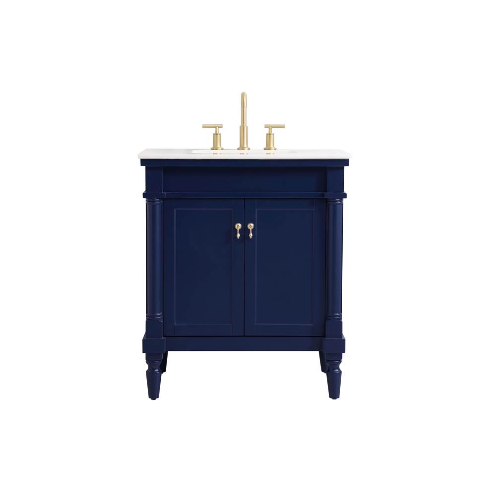 Elegant Lighting Lexington 30 Inch Single Bathroom Vanity In Blue