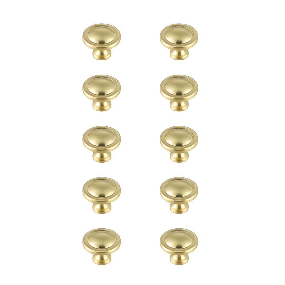 Elegant Lighting Garlande 1.2'' Diameter Brushed Gold Mushroom Knob Multipack (Set Of 10)