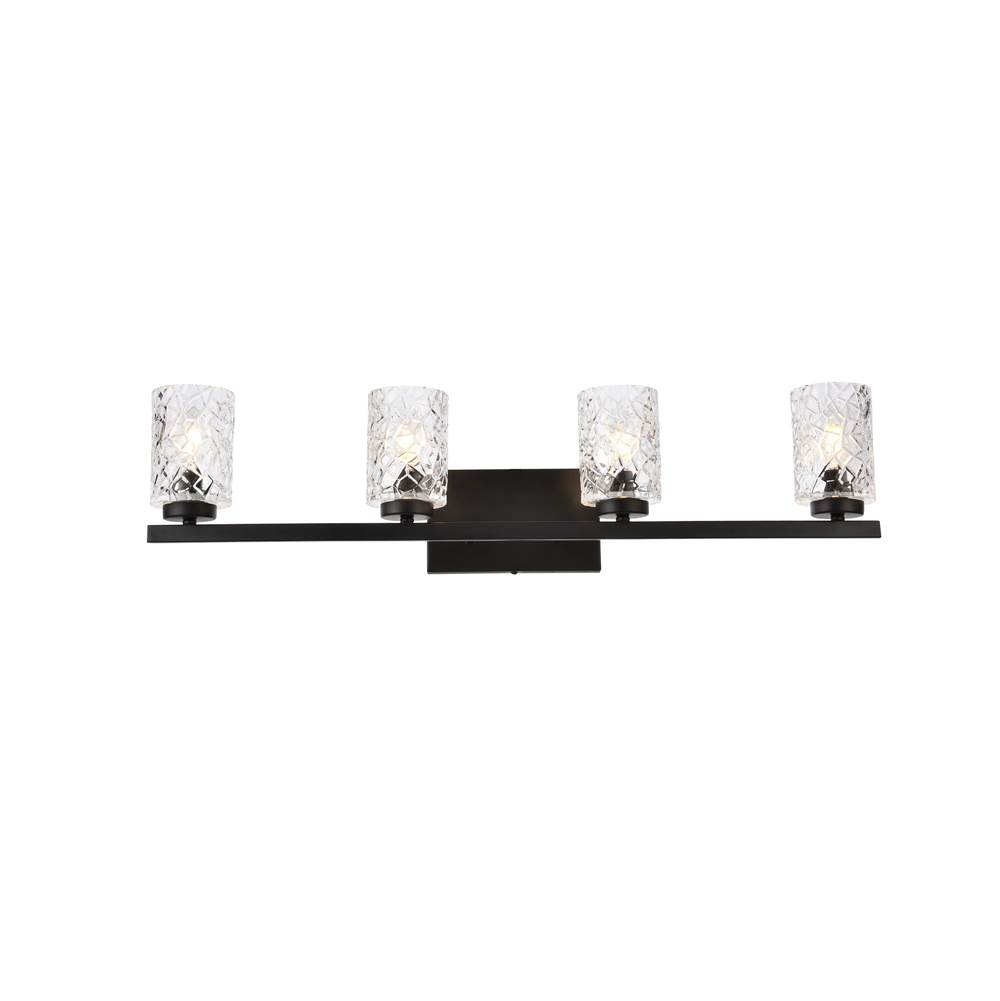 Elegant Lighting Cassie 4 lights bath sconce in black with clear shade