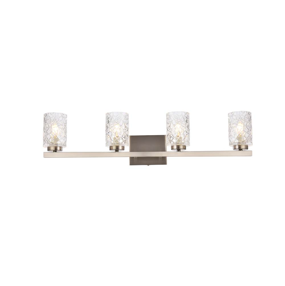Elegant Lighting Cassie 4 lights bath sconce in stain nickel with clear shade