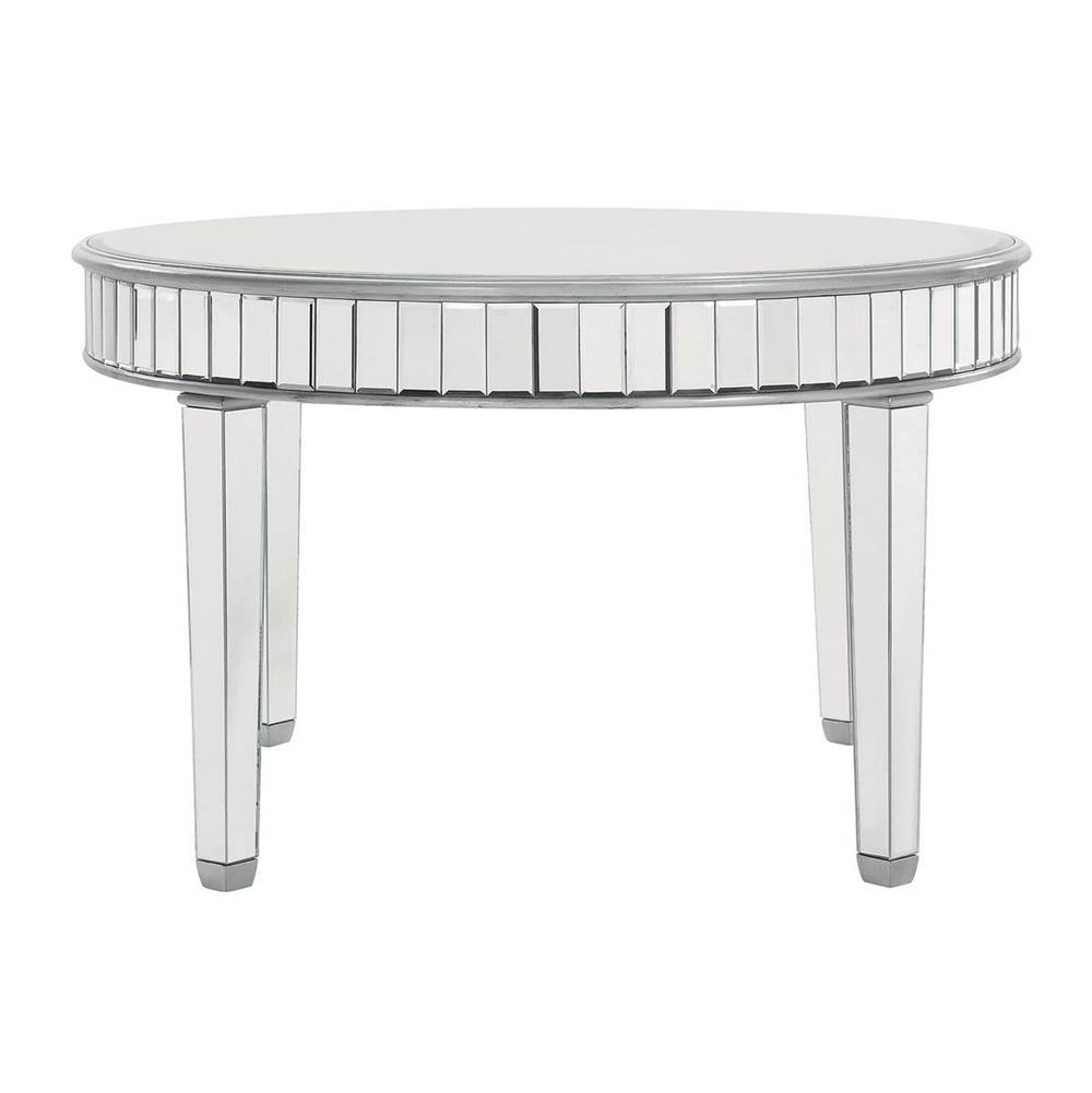 Elegant Lighting Round Dining Table 48 In. X 30 In. In Silver Paint