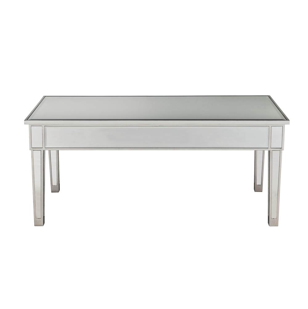 Elegant Lighting Coffee Table 40In. W X 20In. D X 18In. H In Antique Silver Paint
