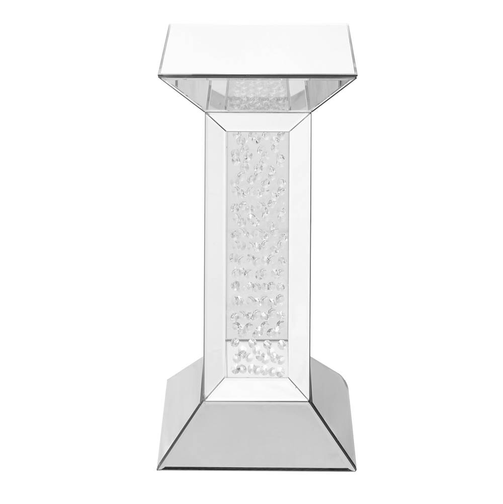 Elegant Lighting 12 Inch Crystal End Table In Clear Mirror Finish