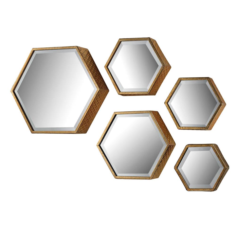 Elk Home Hexagonal Wall Mirrors - Set of 5