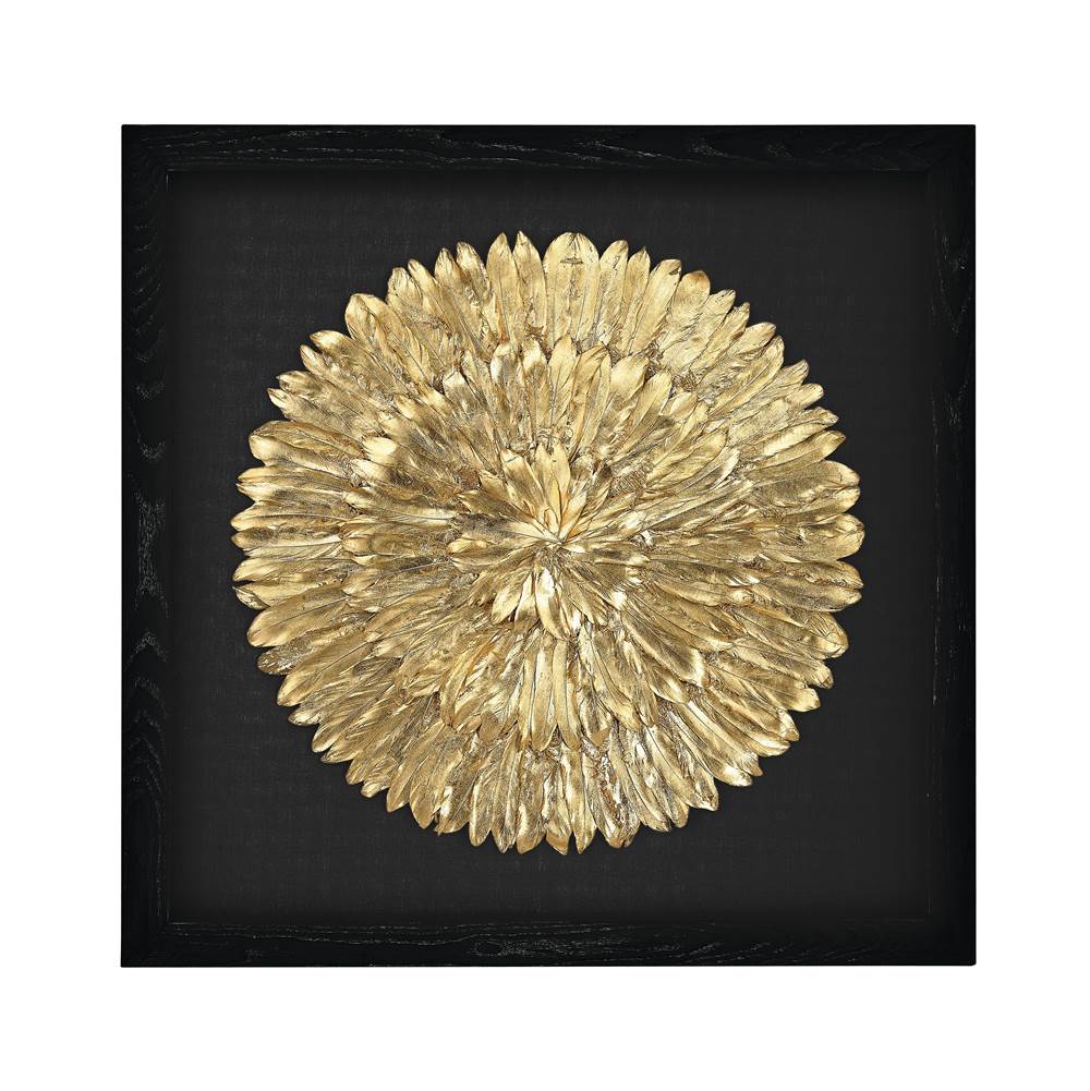 Elk Home Gold Feather Dimensional Wall Art - Spiral