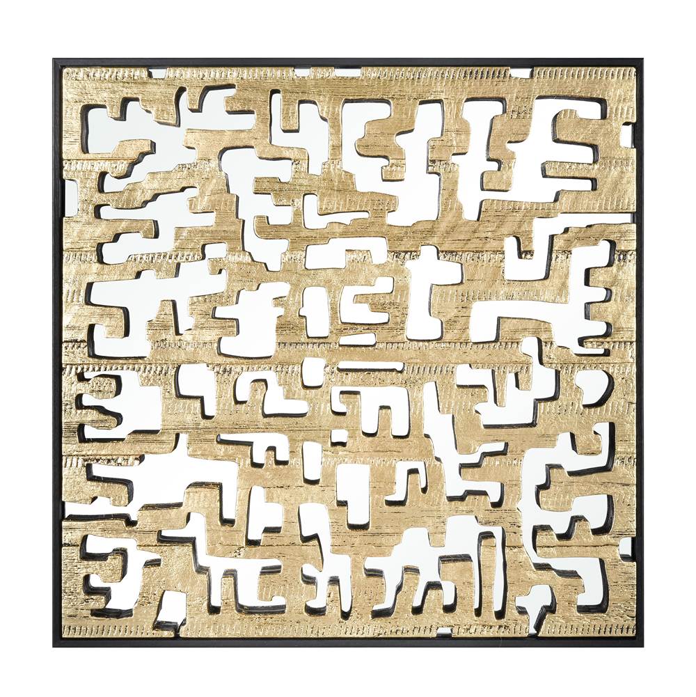 Elk Home Mapped Dimensional Wall Art - Gold