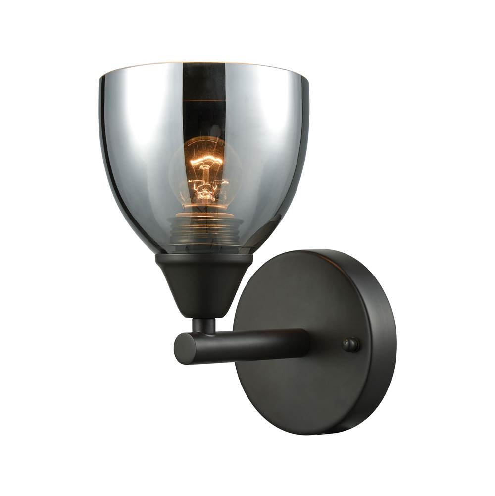 Elk Lighting Reflections 1-Light Vanity Lamp in Oil Rubbed Bronze with Chrome-plated Glass