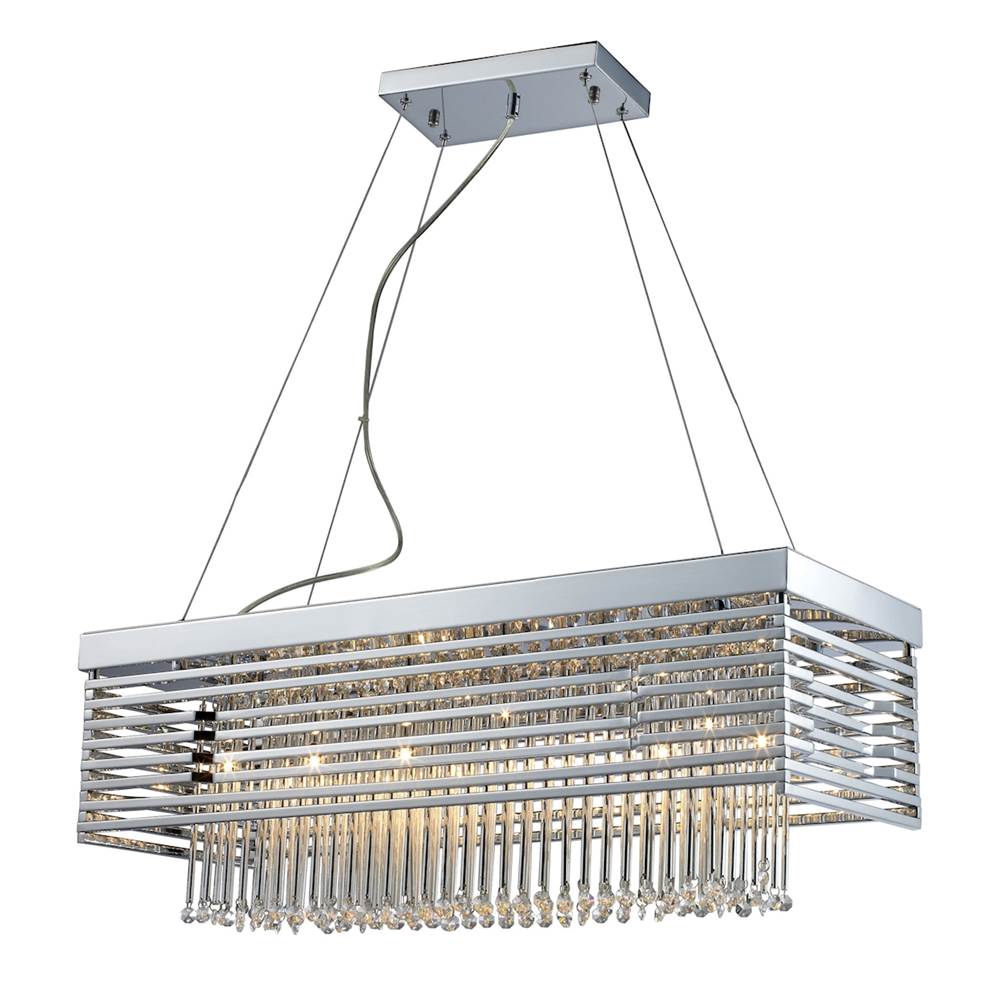 Elk Lighting Cortina 12-Light Chandelier in Polished Chrome With Crystal