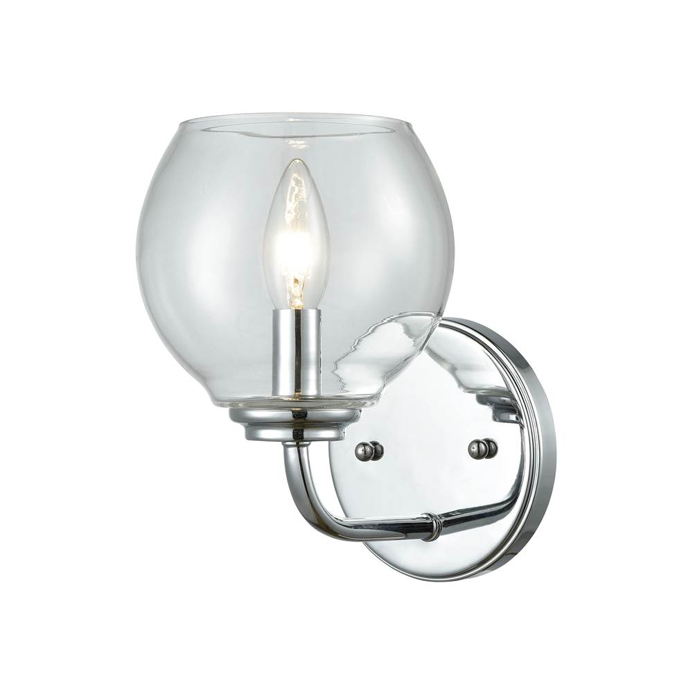 Elk Lighting Emory 1-Light Vanity Lamp in Polished Chrome With Clear Blown Glass