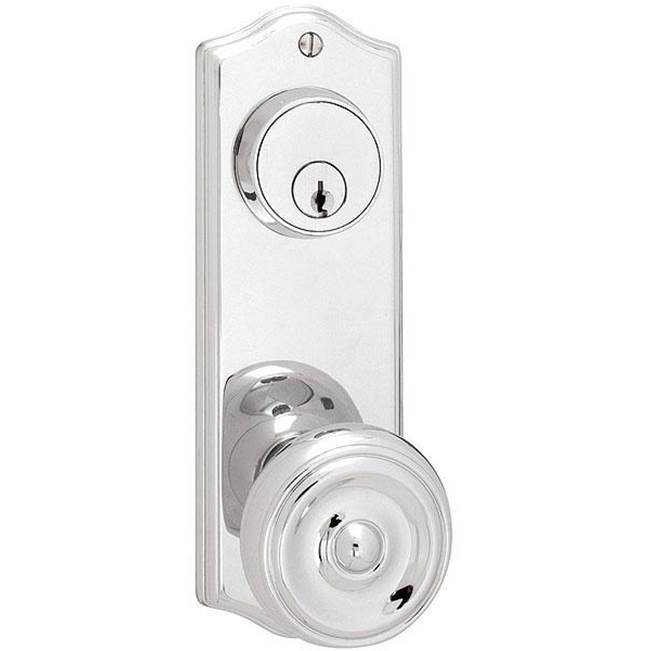 Emtek Passage Double Keyed, Sideplate Locksets Colonial 3-5/8'' Center to Center Keyed, Cortina Lever, LH, US10B