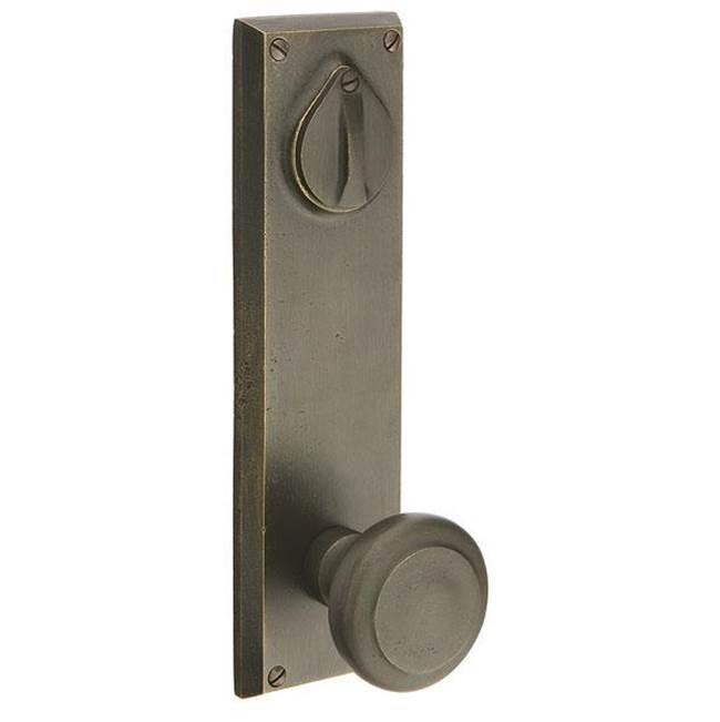 Emtek Passage Double Keyed, Sideplate Locksets Rectangular 5-1/2'' Center to Center Keyed, Bronze Round Knob, FB