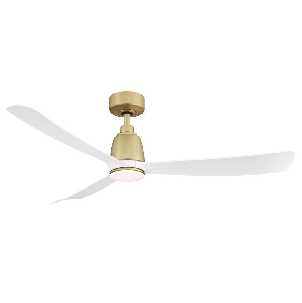 Fanimation Kute - 52 inch - Brushed Satin Brass with Matte White Blades