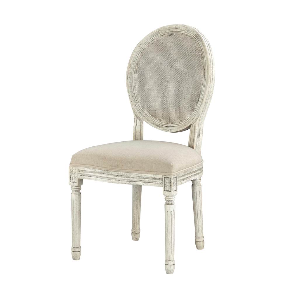 Forty West Designs Round Mesh Back Maxwell Cottage White Side Chair