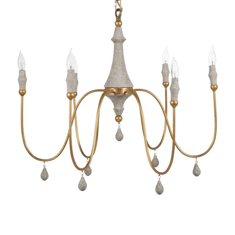 GABBY Clay Chandelier, Gold Small