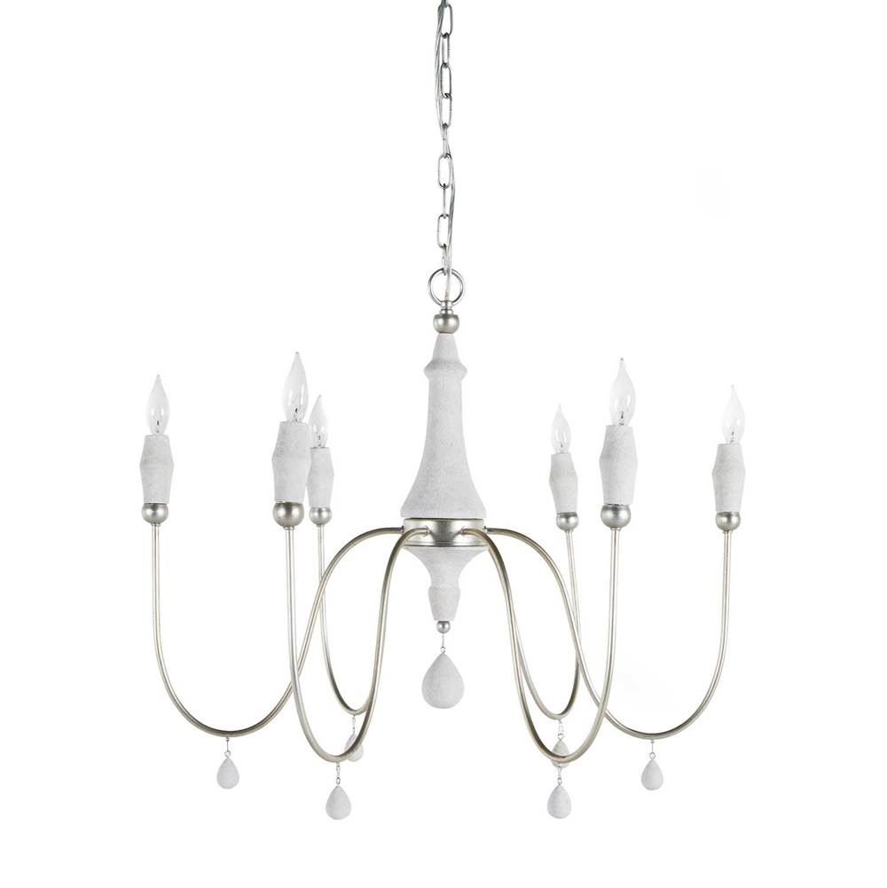 GABBY Clay Chandelier, Silver Small