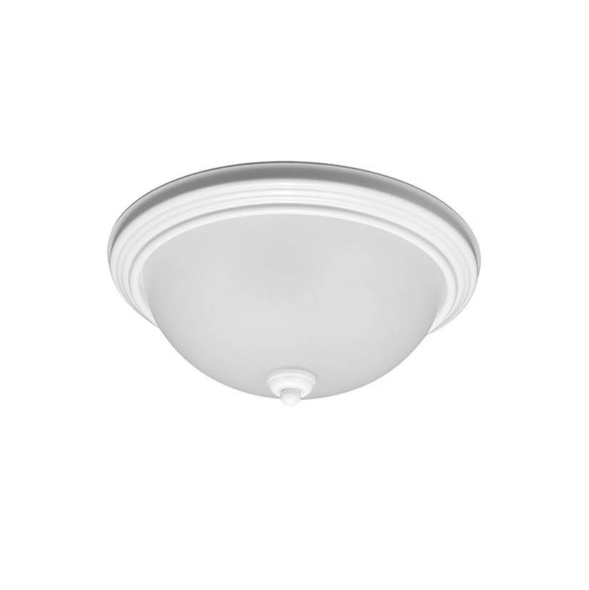 Generation Lighting Geary Transitional 2-Light Indoor Dimmable Ceiling Flush Mount Fixture In White Finish With Satin Etched Glass Shade