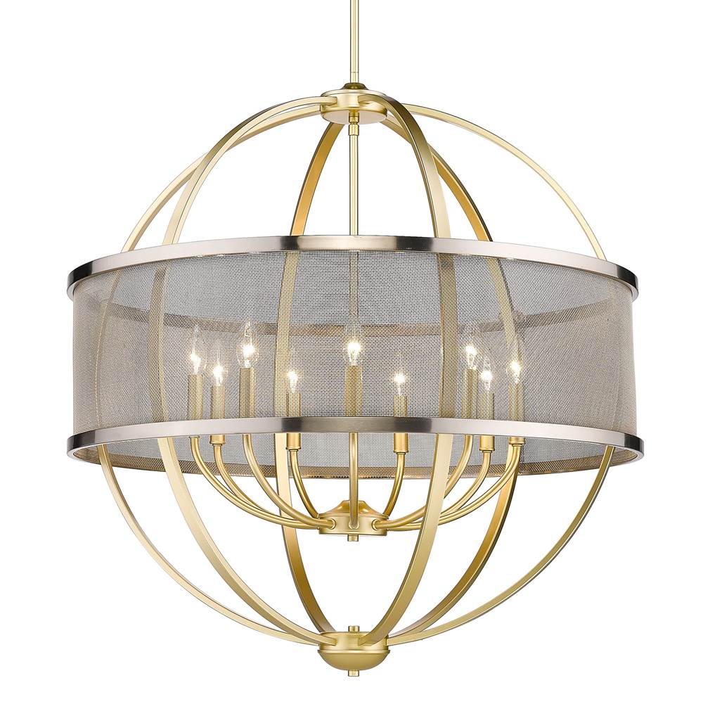 Golden Lighting Colson OG 9 Light Chandelier (with Pewter shade) in Olympic Gold