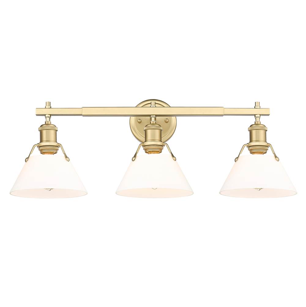 Golden Lighting Orwell BCB 3 Light Bath Vanity in Brushed Champagne Bronze with Opal Glass Shades