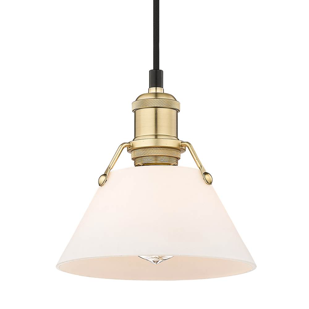 Golden Lighting Orwell BCB Small Pendant in Brushed Champagne Bronze with Opal Glass Shade