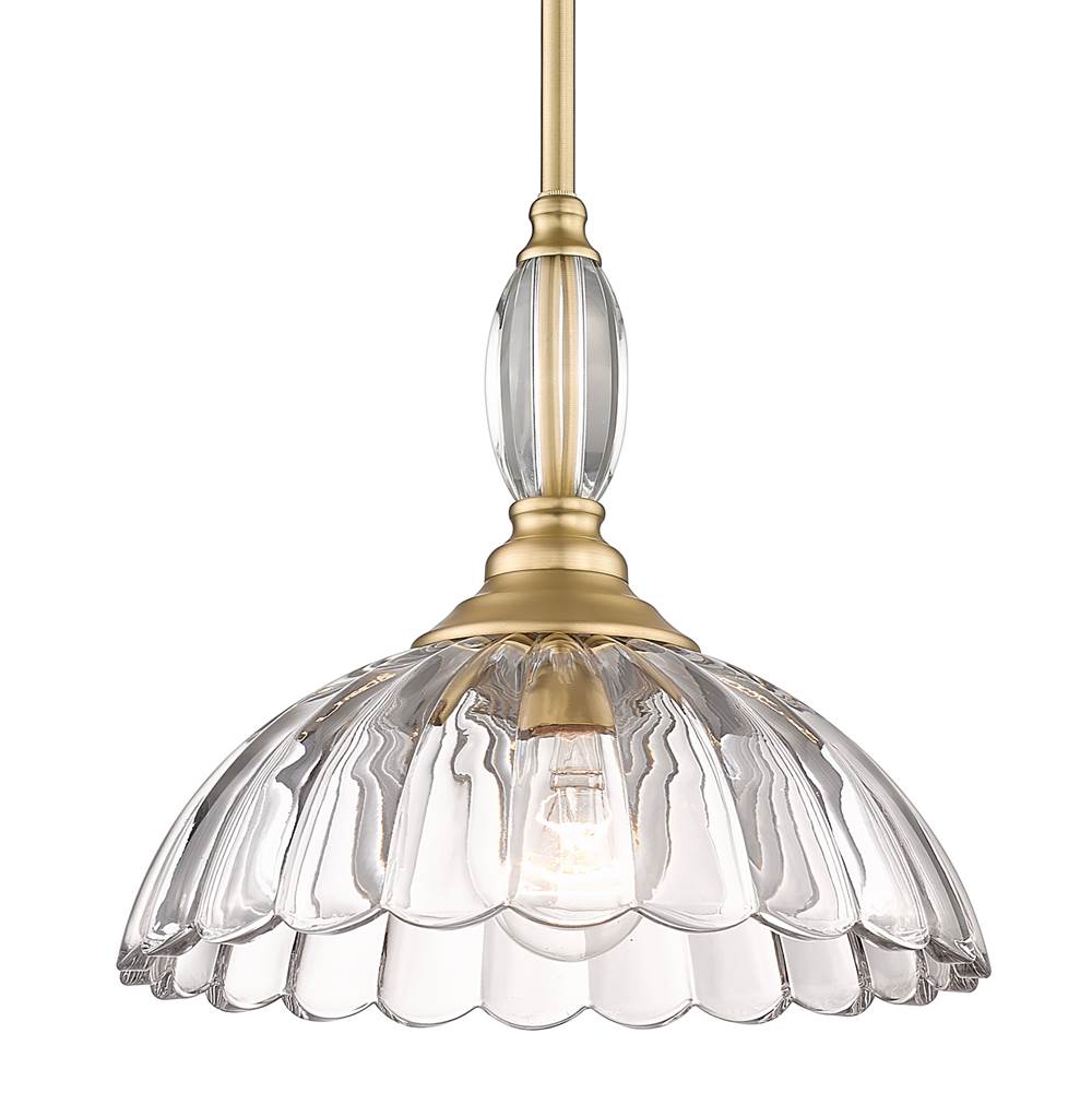 Golden Lighting Audra BCB 1 Light Pendant in Brushed Champagne Bronze with Clear Glass Shade