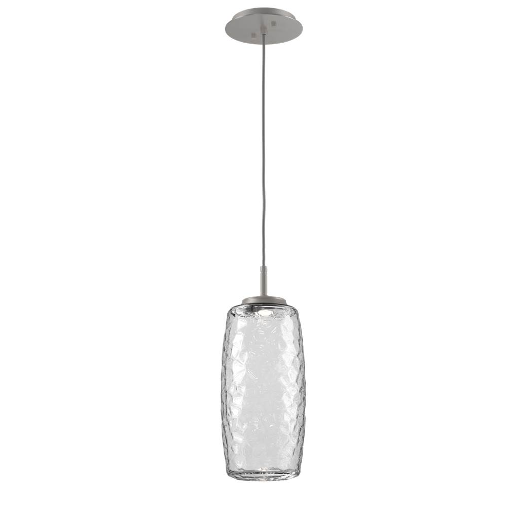 Hammerton Studio Vessel Pendant (Large)-Beige Silver-Clear Blown Glass