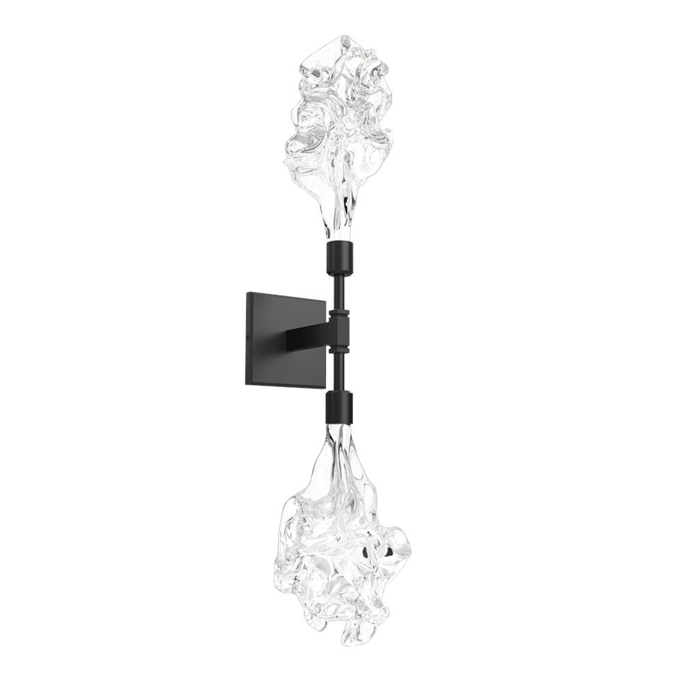 Hammerton Studio Blossom Double Sconce-Heritage Brass-Blossom Clear Blownglass