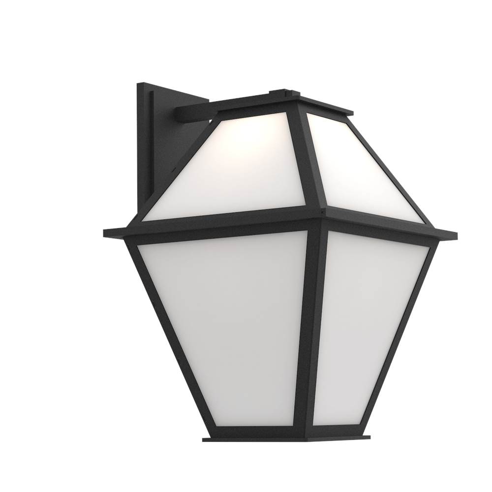Hammerton Studio Terrace Frosted Lantern-Textured Black-Frosted Seeded Glass