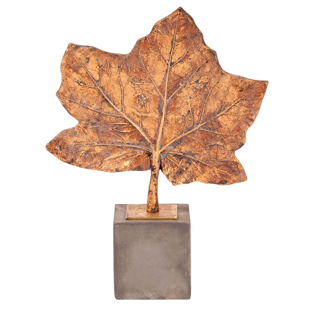 Howard Elliott Antique Gold Maple Leaf Sculpture