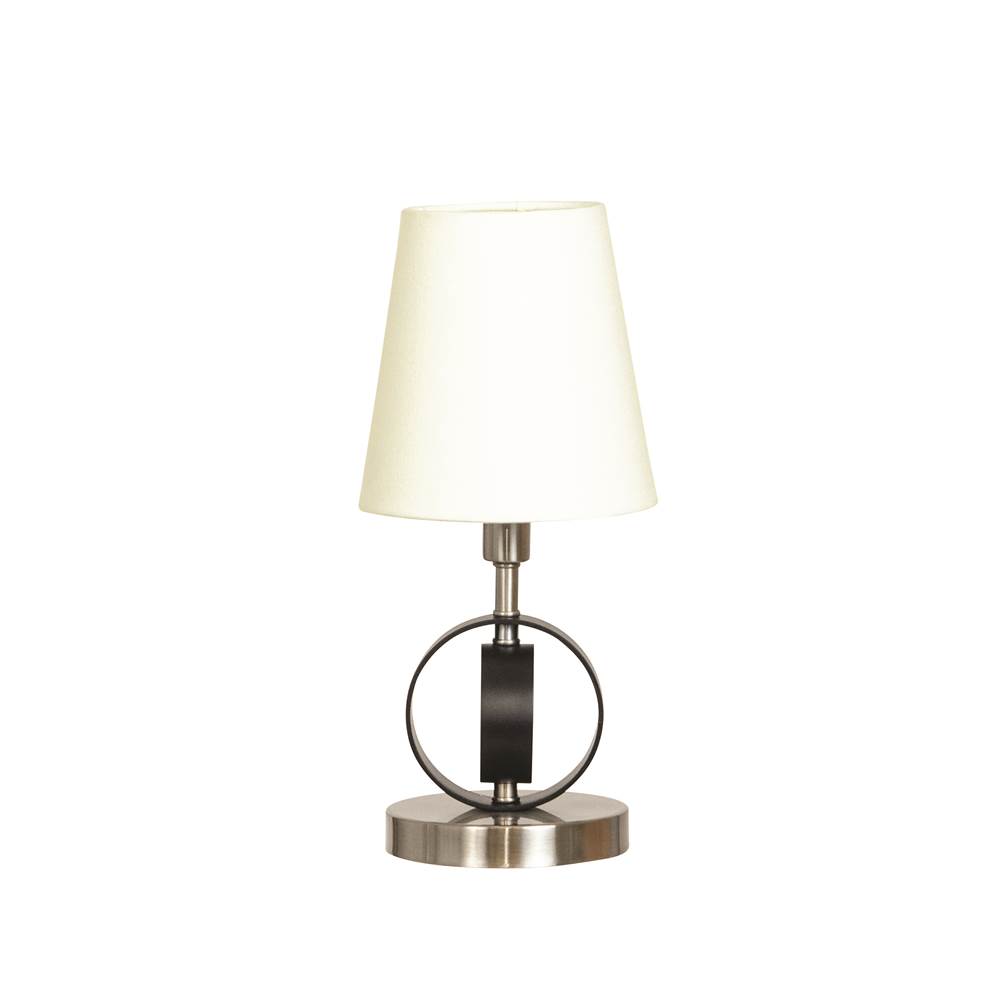 House Of Troy Bryson Mini 4'' Ring Satin Nickel With Black Rings Accent Lamp