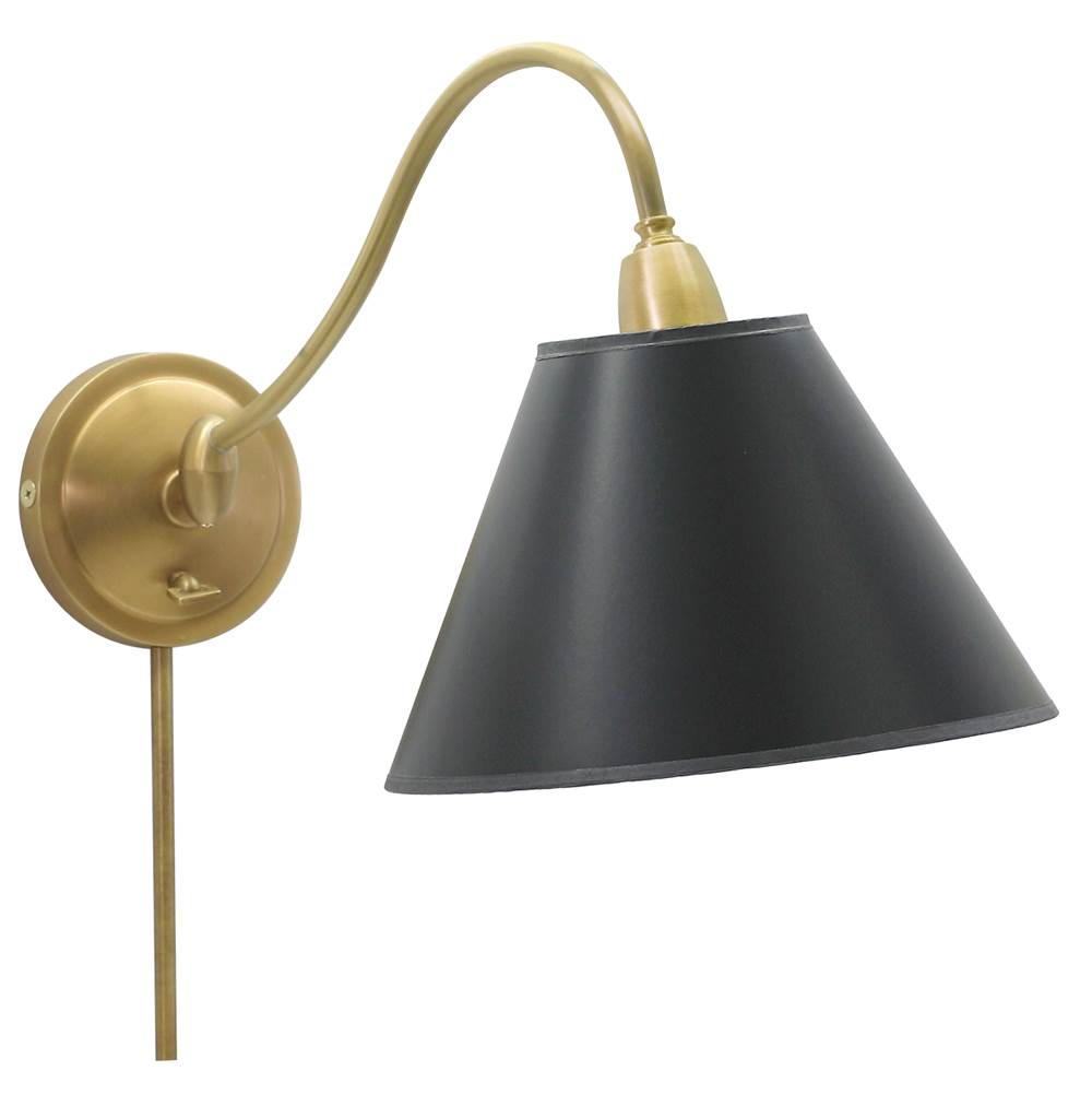 House Of Troy Hyde Park Wall Lamp Weathered Brass w/Black Parchment