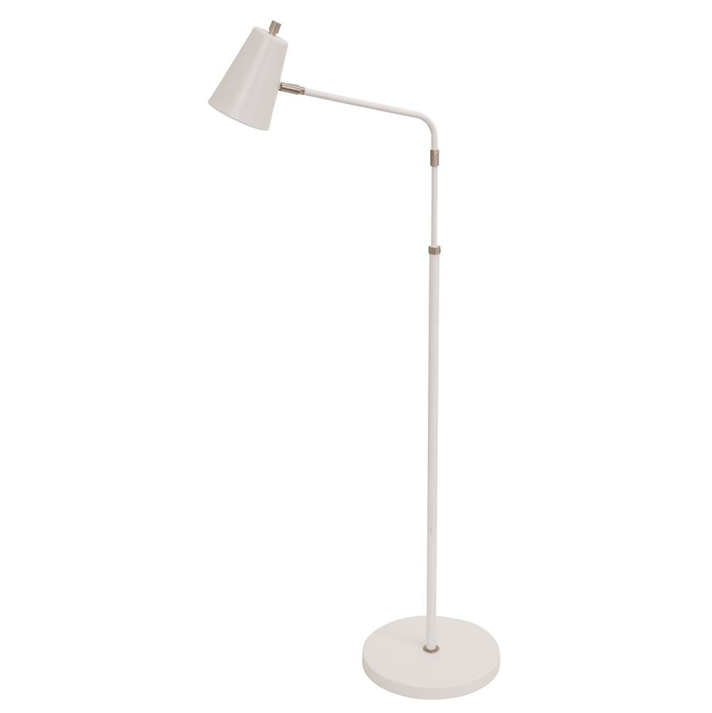 House Of Troy Kirby LED adjustable floor lamp in white with satin nickel accents