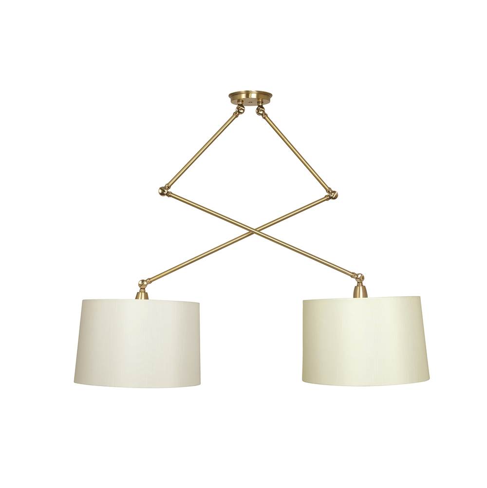 House Of Troy Uptown Double Adjustable Pendant Satin Brass/Polished Brass Accents
