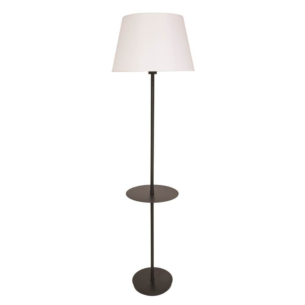 House Of Troy Vernon 3-bulb Floor Lamp with Table in Black