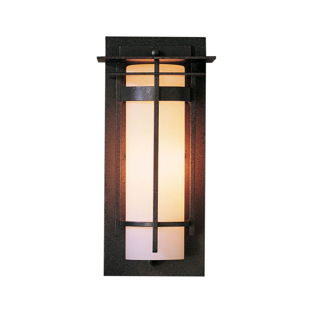 Hubbardton Forge Banded with Top Plate Small Outdoor Sconce, 305992-SKT-80-GG0066