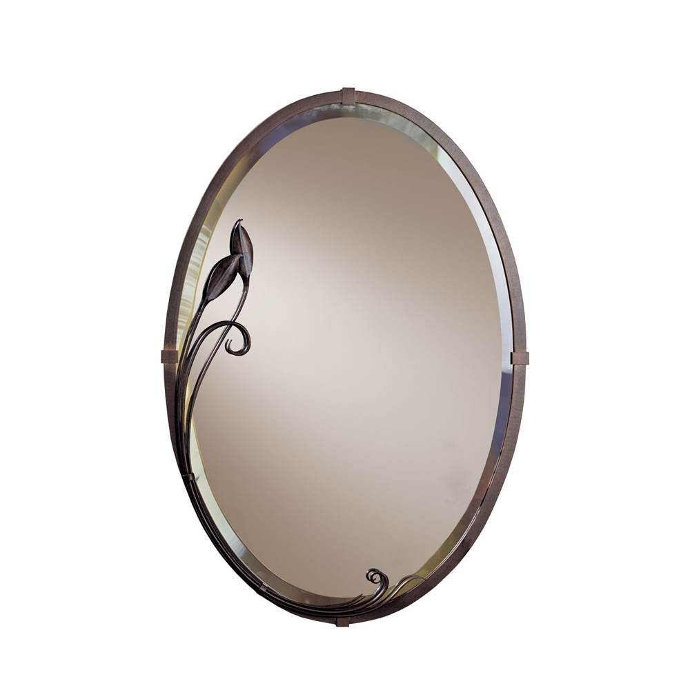 Hubbardton Forge Beveled Oval Mirror with Leaf, 710014-14