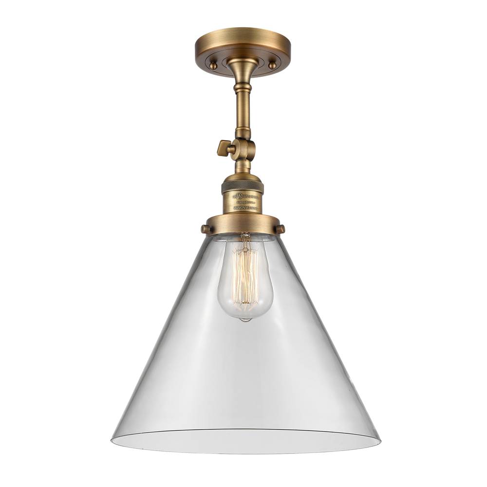 Innovations X-Large Cone 1 Light Semi-Flush Mount part of the Franklin Restoration Collection