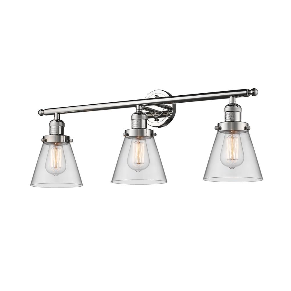 Innovations Small Cone 3 Light Bath Vanity Light part of the Franklin Restoration Collection