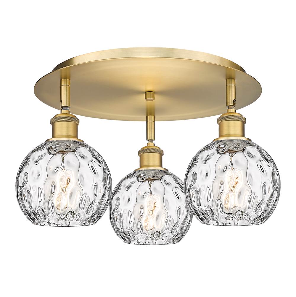 Innovations Athens Water Glass Brushed Brass Flush Mount
