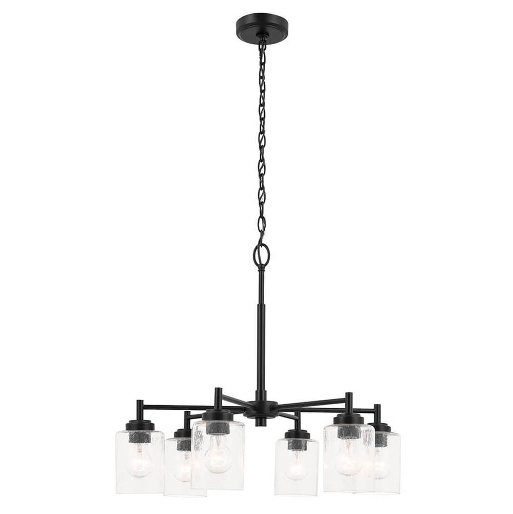 Kichler Lighting Winslow 26-Inch 6 Light Chandelier with Clear Seeded Glass in Black