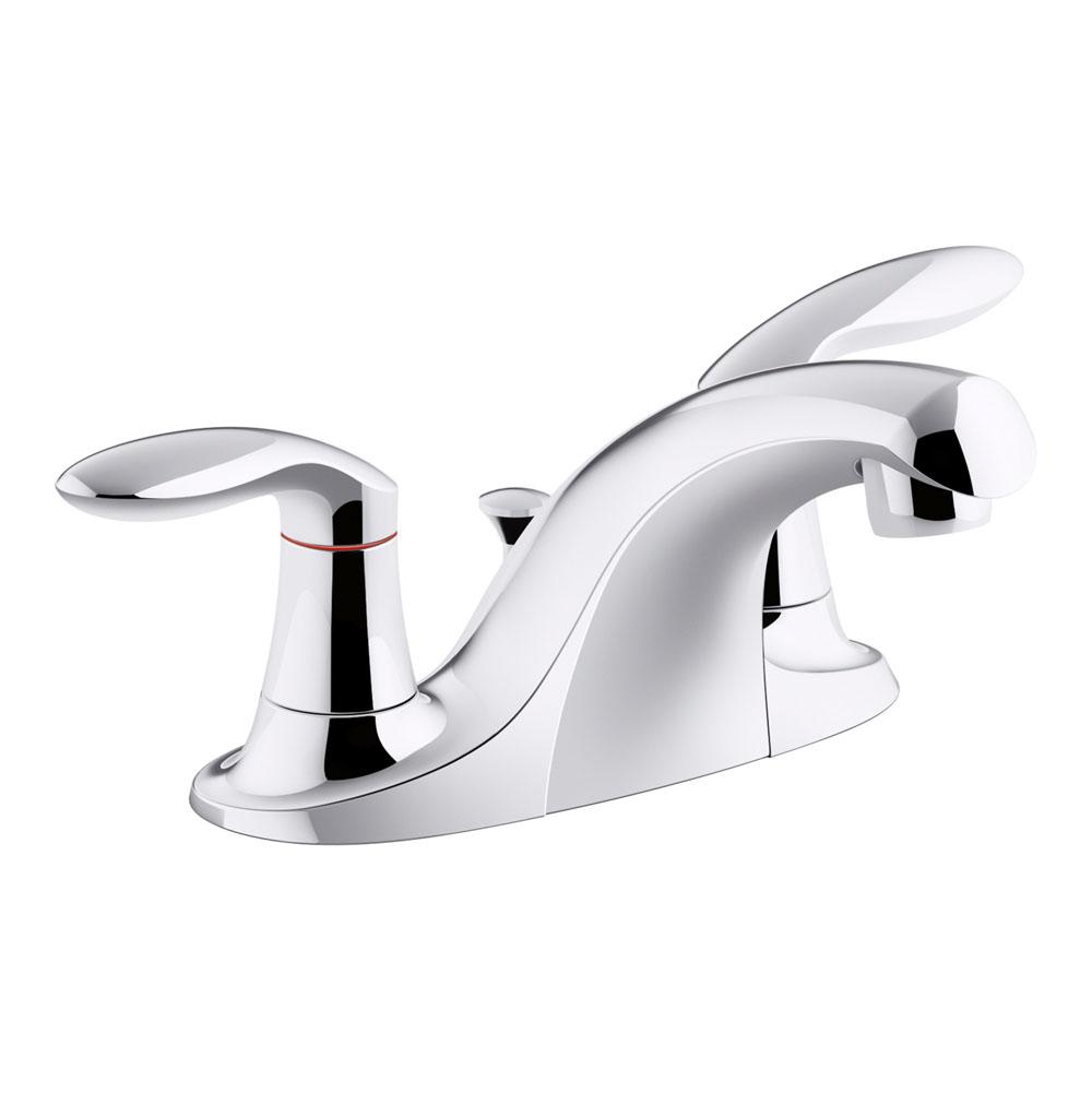 Kohler Coralais® two-handle centerset bathroom sink faucet with metal pop-up drain and lift rod, project pack
